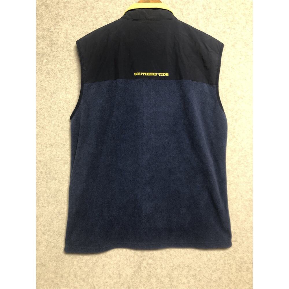 SOUTHERN TIDE Navy Blue CAMBRIDGE Full Zip Fleece VEST Jacket Mens LARGE NEW - Picture 9 of 12